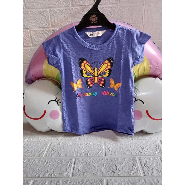 kaos anak perempuan butterfly