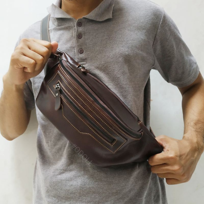 Tas Dada Pria Kulit Asli | Waistbag Pria Kulit