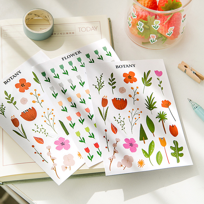 imoda 1lembar Stiker Berwarna-warni Lucu Diary Jurnal Alat Tulis Serpihan Scrapbooking DIY Dekorasi-2