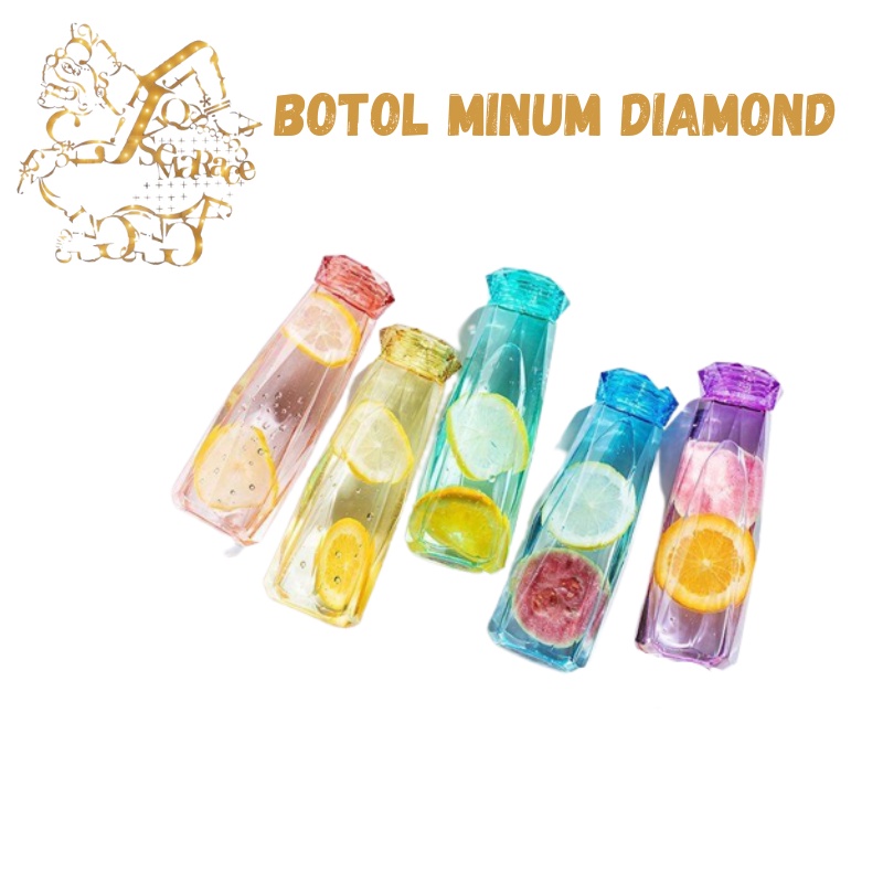 BOTOL MINUM KACA DIAMOND 450ML