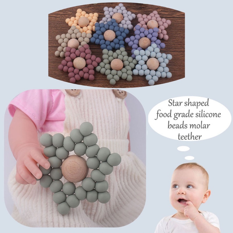 Mary Mainan Teether Bayi Bentuk Hexagon Bahan Silikon Food Grade BPA Free