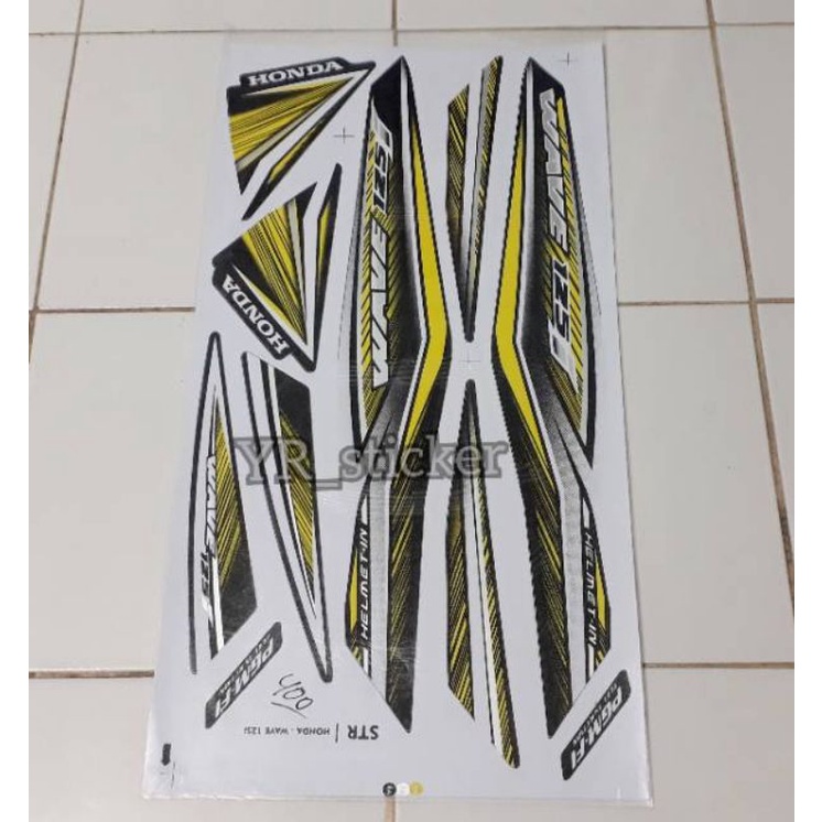 sticker lis striping variasi honda new supra x 125 fi helm in - wave 125 i - 2010 2011 2012 hitam ku