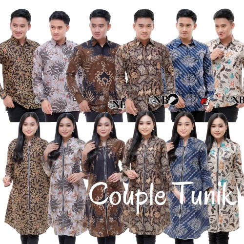COUPLE TUNIK KEMEJA BATIK Lengan Panjang Kemeja Batik PUTRAMAHKOTA Pria REGULAR size M L XXL Halus dan Adem