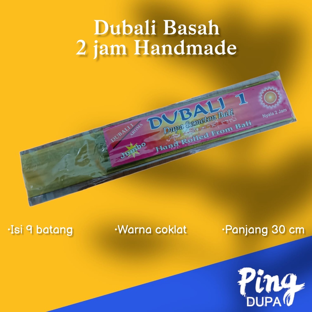 Dupa Hio Dubali Basah 2 jam Handmade dari Bali Harum Wangi Deepwet Incense Style isi 9 Batang