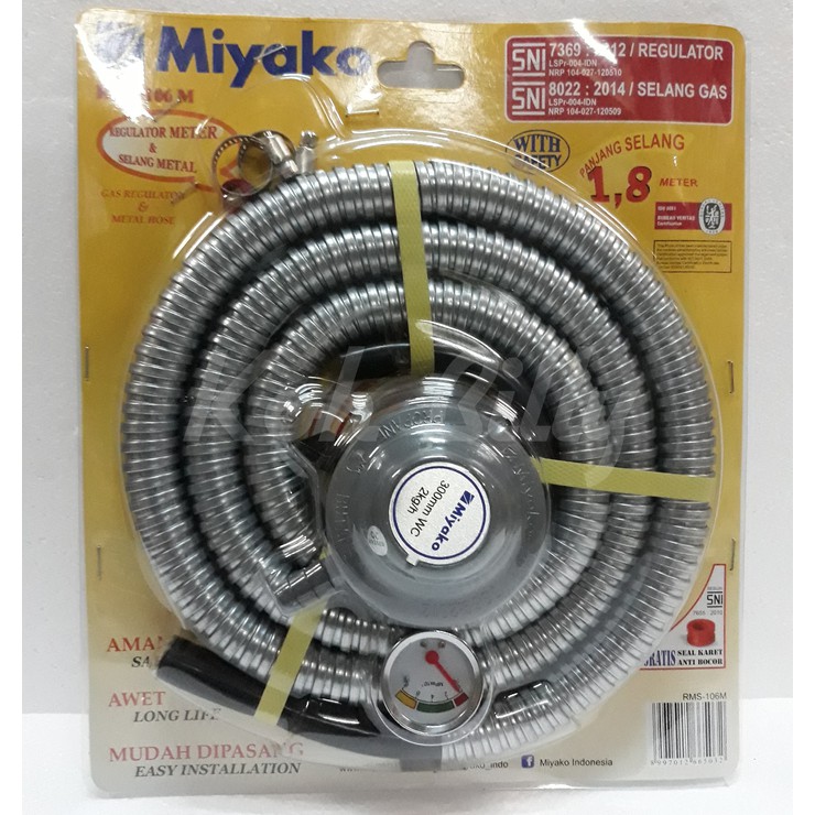 Selang Regulator Gas LPG MIYAKO + Ampere RMS-106 M