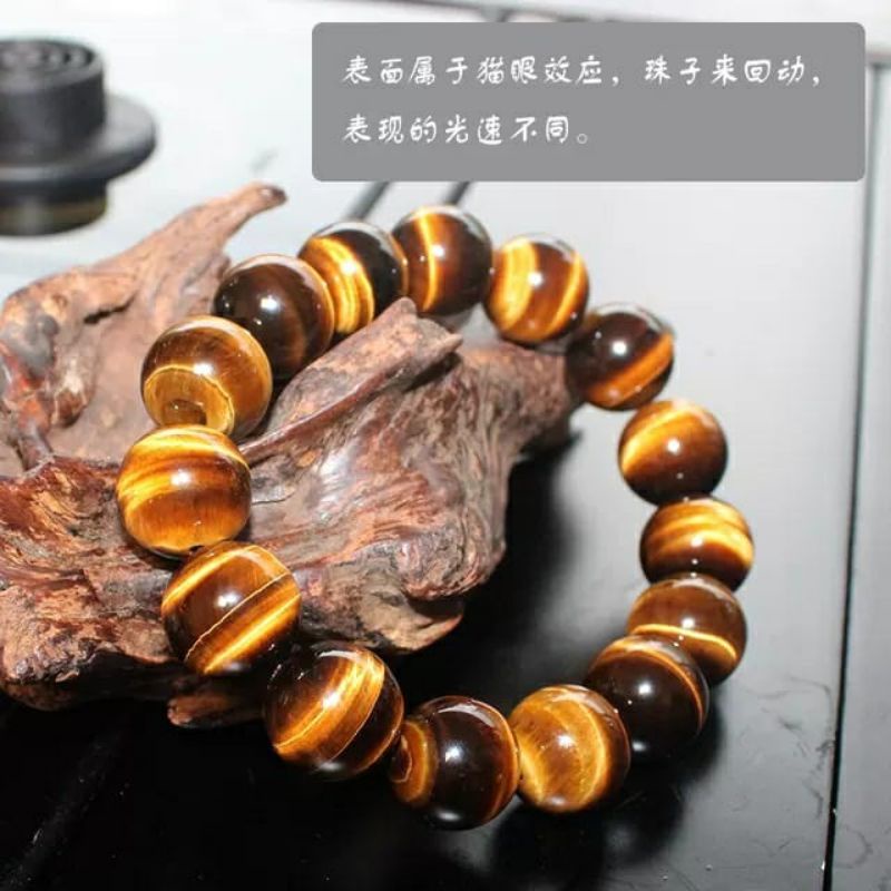 TERMURAH Gelang Giok  tiger eye asli 100% Untuk Kesehatan Import Natural Asli Batu Alam Pria/Wanita