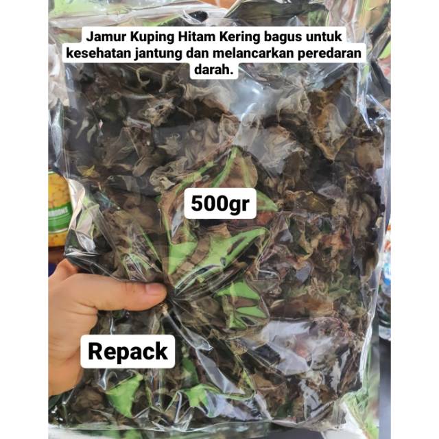 

500G REPACK JAMUR KUPING KERING BOKNI HITAM OBOKNI 500GR O BOKNI MOKNI HITAM