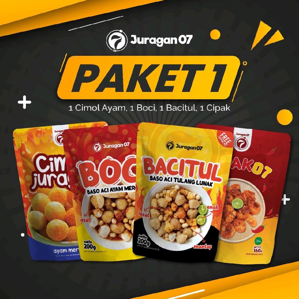 

jajanan 07. Paket 1 (cimol ayam, boci premium, bacitul, cipak)