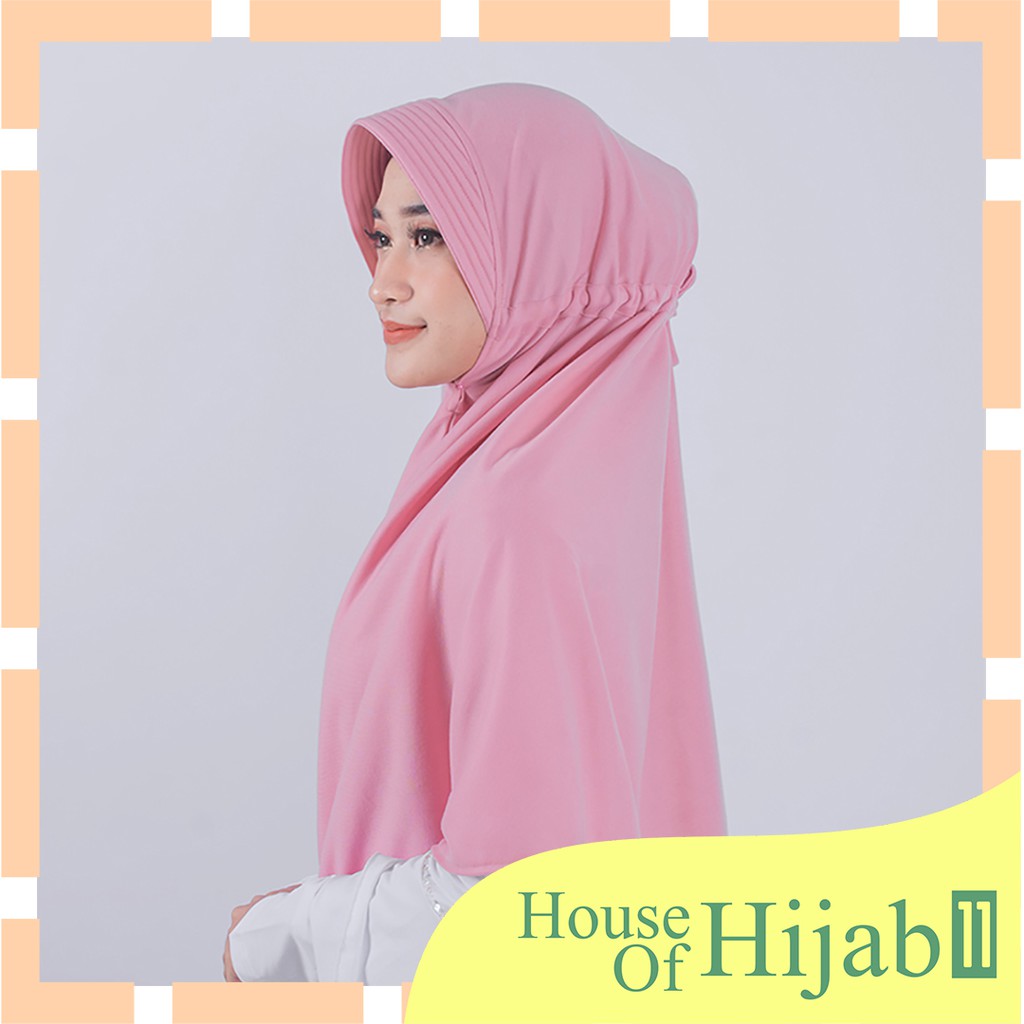 PROMO Terlaris..Jilbab Instan Serut Size L | Hijab Santai Homestatis | Khimar Kaos