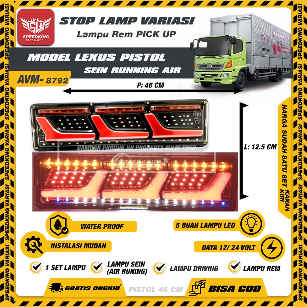 Lampu rem Variasi Lexus lampu Stoplamp Pistol Mobil Truk lampu rem Kedip Mobil Stop lamp Pick up L300 Lampu Stoplamp Lampu Rem Belakang Truck Canter Pistol 24 Volt Lampu Rem Running Stoplamp Fuso Terbaru