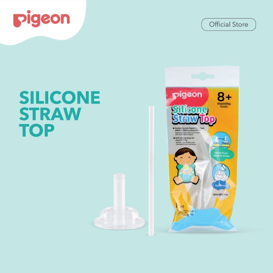 PIGEON SILICONE STRAW TOP DOT SEDOTAN TRAINNING ANAK