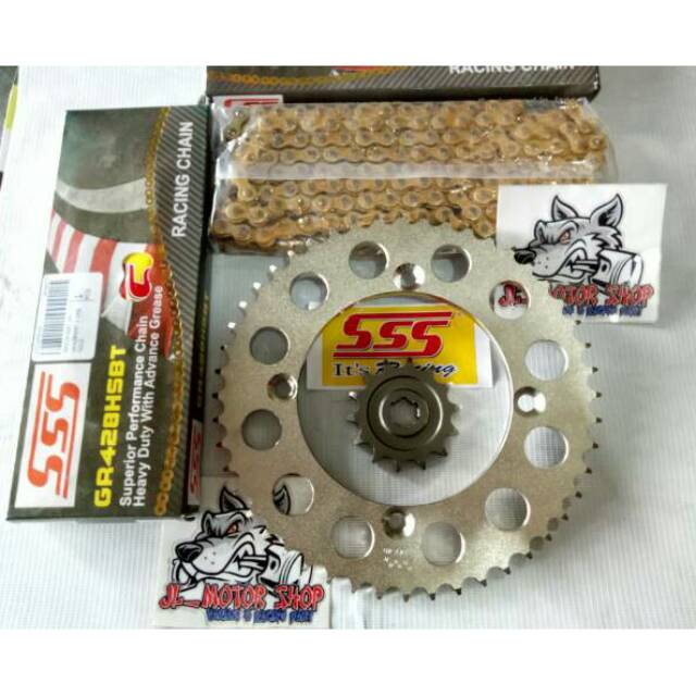 Girset Gearset Rantai SSS Gear set Gir set SSS 42 Kawasaki Klx - D-Tracker - CRF 150 - WR 155 HSBT