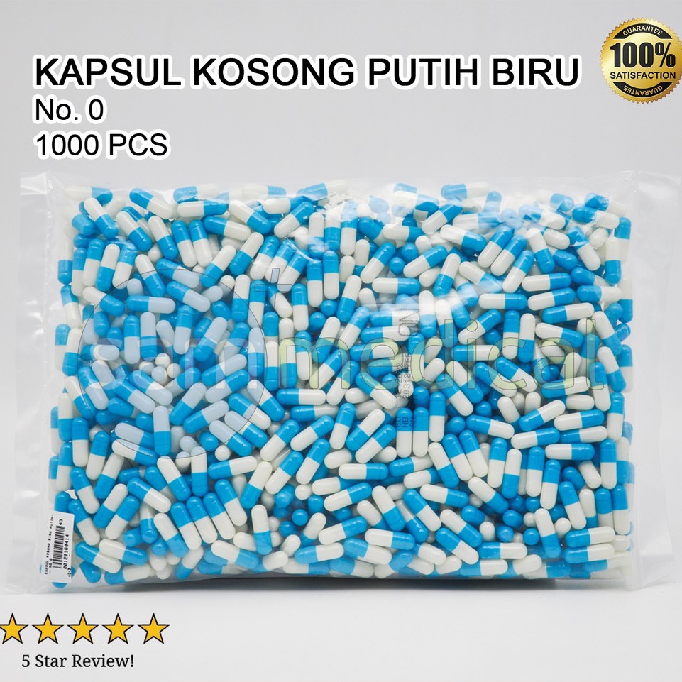 Kapsul Kosong Biru Putih / Cangkang Kapsul / Kapsul Obat / Gelatin Sapi