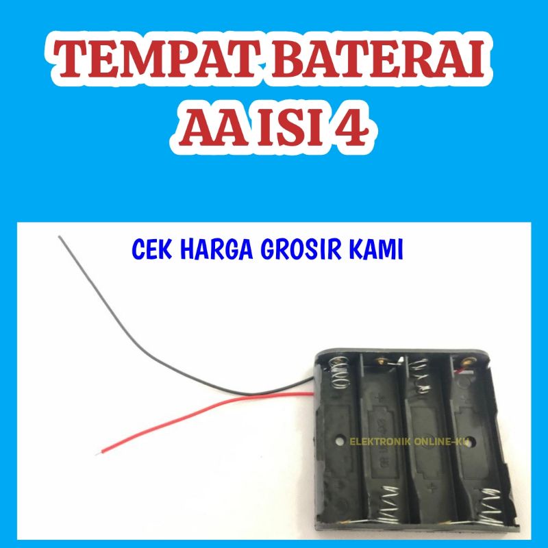 TEMPAT BATERAI UKURAN AA ISI 4