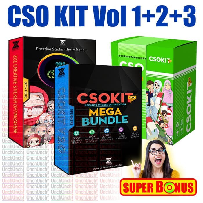 

BUNDLE CSO KIT Volume 1 2 3 Stiker Desain Bahan Promosi Online