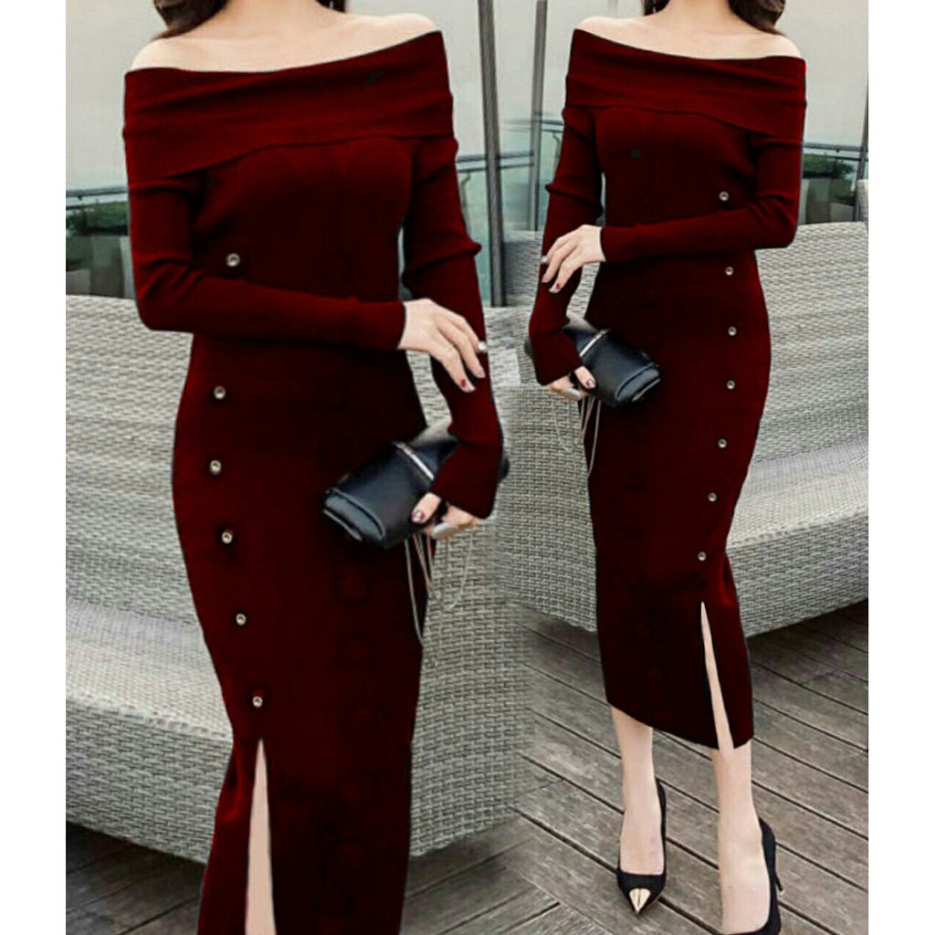 Dress Bodycon Wanita RRassaa / Dress Wanita / Dress Rajut / Pakaian Wanita Terbaru