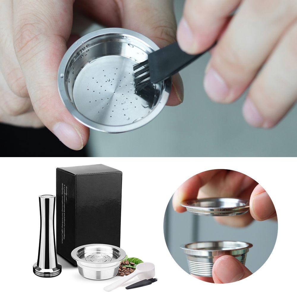 Solighter Coffee Capsule Bar Stainless Steel Espresso Coffee Tamper Kopi Pod Holder Set