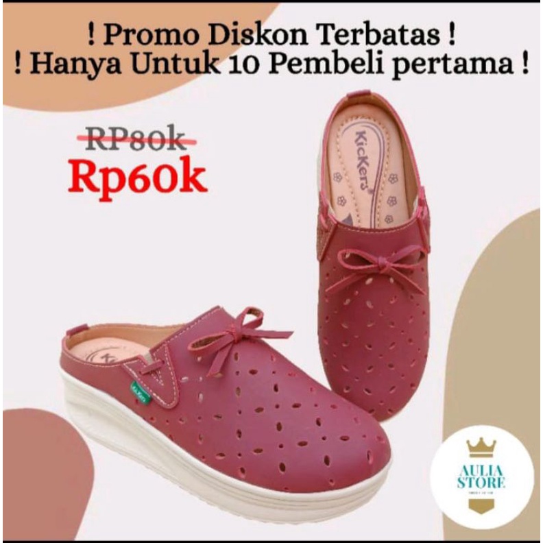 Sepatu wedges wanita selop Au 55