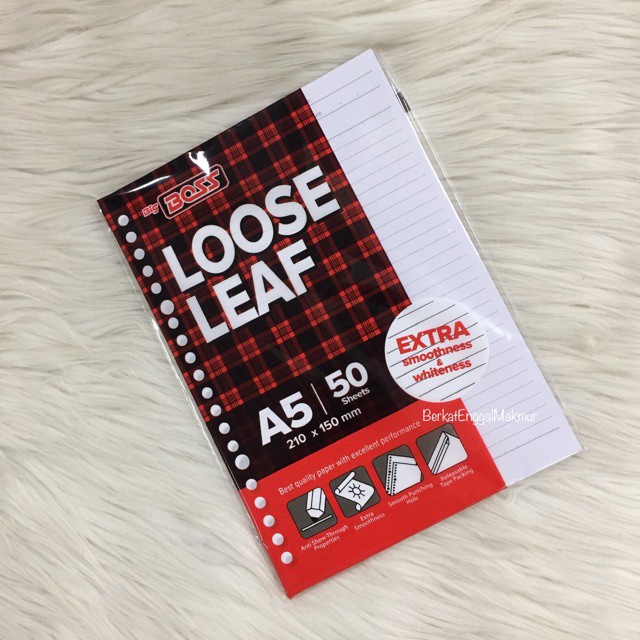 

KERTAS BINDER LOOSE LEAF A5 ISI 50 LEMBAR (BERGARIS)