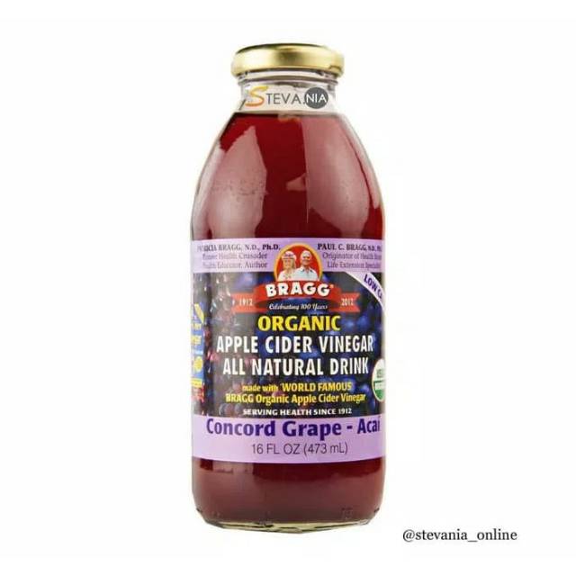 

Bragg Cider Vinegar Organik All Natural Drink Concord Grape - Acai