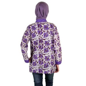 Blus Batik I Blouse Batik I Blus Kerja Wanita Batik Cap Diffa - Ungu