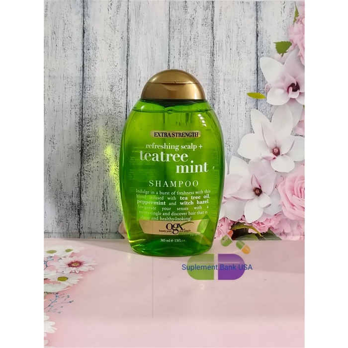 Ogx Extra Strength Shampoo Teatree Mint 385ml Original USA