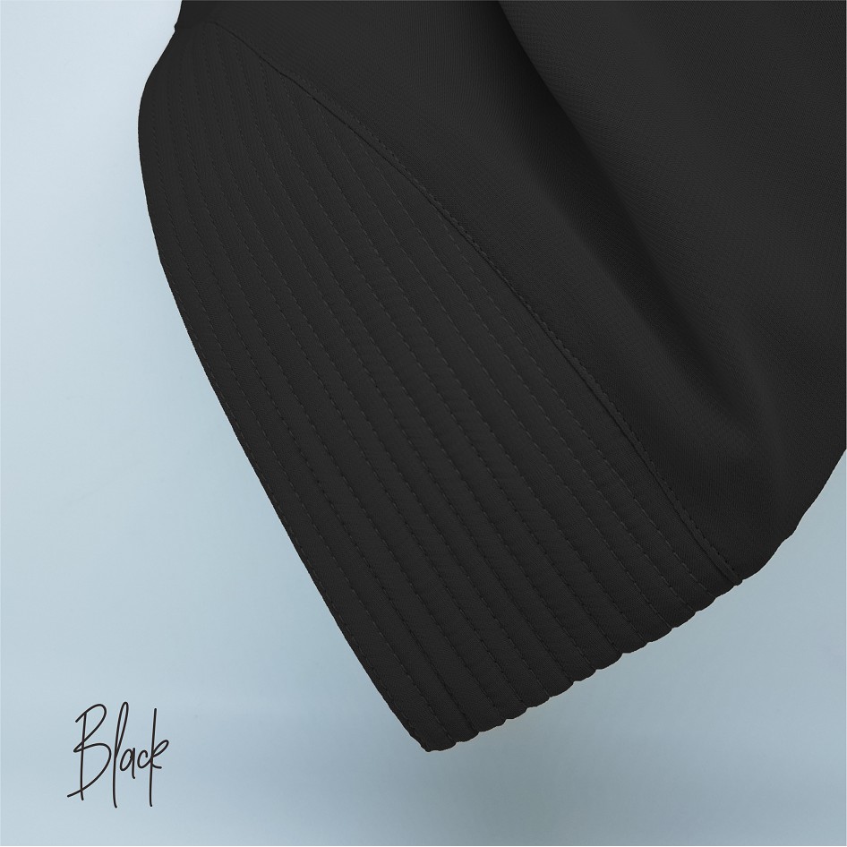 SALE Hijab Khimar raudah kancing 2 l0ayer / Jilbab kancing-HITAM