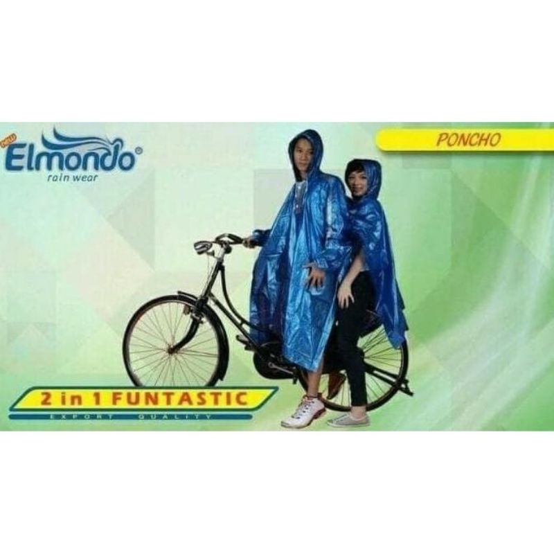 Jas Hujan Ponco Lengan 2 in 1 Funtastic Elmondo 708 / Jas Hujan Boncengan 2 Kepala Murah Terlaris
