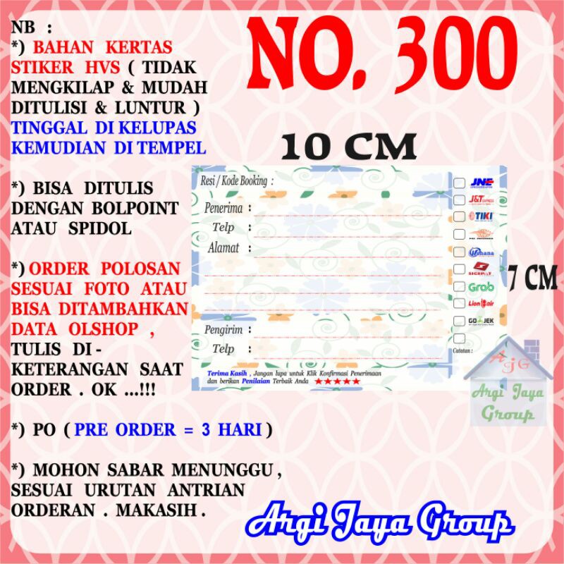 

Stiker HVS - Stiker Pengiriman - Sticker Alamat Olshop Murah Nomer 300-10x7cm