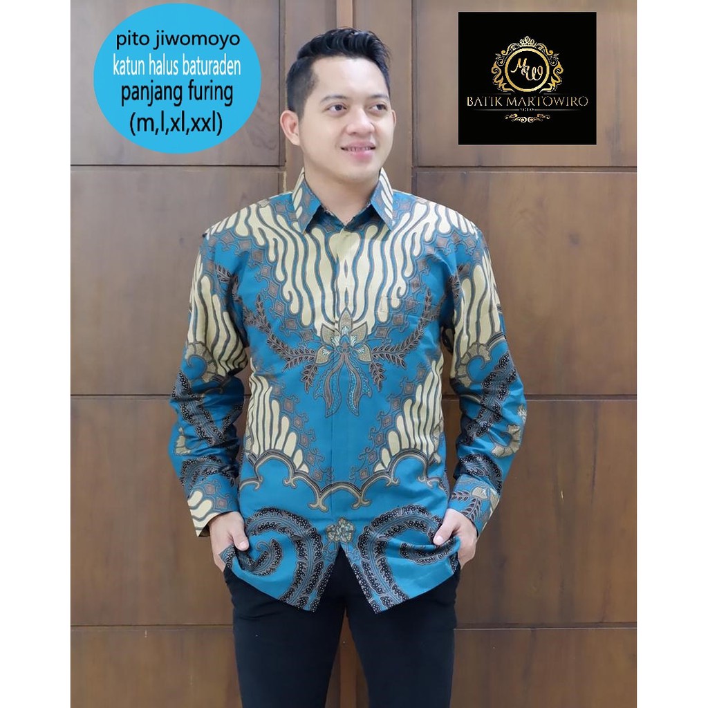 PITO JIWO MARTOWIRO KEMEJA BATIK PRIA LENGAN PANJANG PENDEK LAPIS FURING ATASAN BATIK PRIA MODERN TROMPET  PANTARA NAVY KANGEN KAMULYAN IJO AKTI KUNINGA NJAWI NAVY WULUNG INGSON KADUNG KULINO WARU KAMULYAN WARU MARON ASWO MULYO IJO MESEM MESEM KAMULYAN