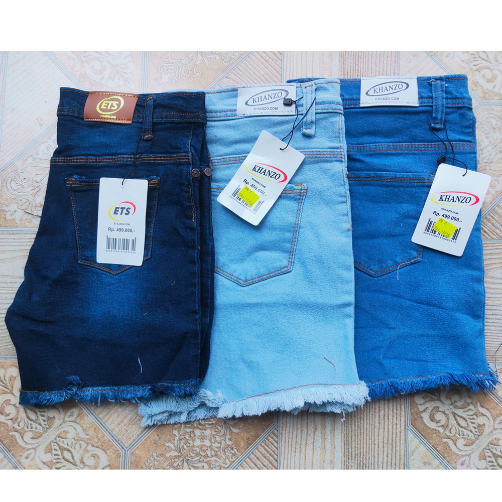 Dazina Celana Pendek Jeans wanita hotpants rawis - Navy