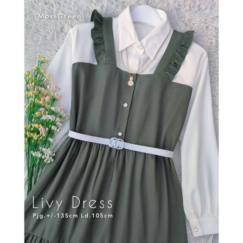 Livy Dress Korean Style - Gamis Remaja Korea Busui - Livy Dress Premium - Livy Dress - Fashion Remaj