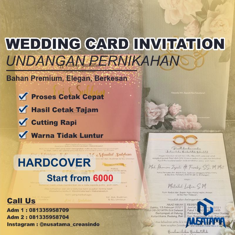 CETAK UNDANGAN PERNIKAHAN HARDCOVER MURAH, ELEGAN, SIMPLE, UNIK
