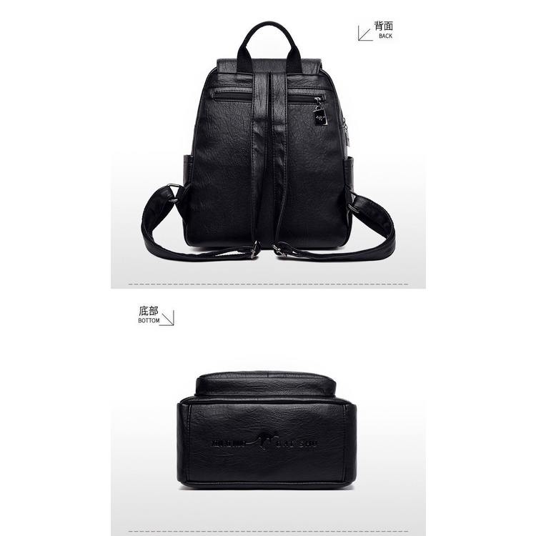 Satu7an T236 Tas Ransel Wanita Fashion Style Korea Kasual Tas Punggung Sekolah Kerja Backpack Cewek Kulit Sintetis-4