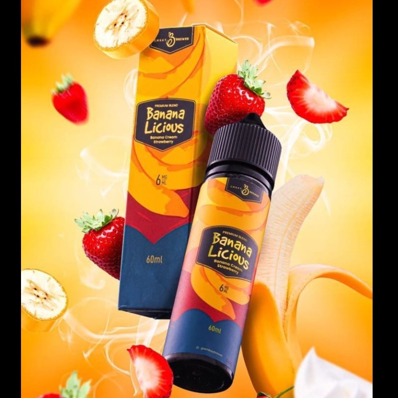 Liquid vape Bananalicious Strawberry Banana Licious Cream