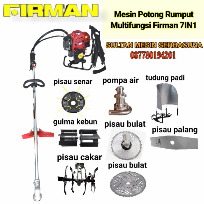 Mesin potong rumput 4 tak Firman 4 tak 7IN1 siap pakai