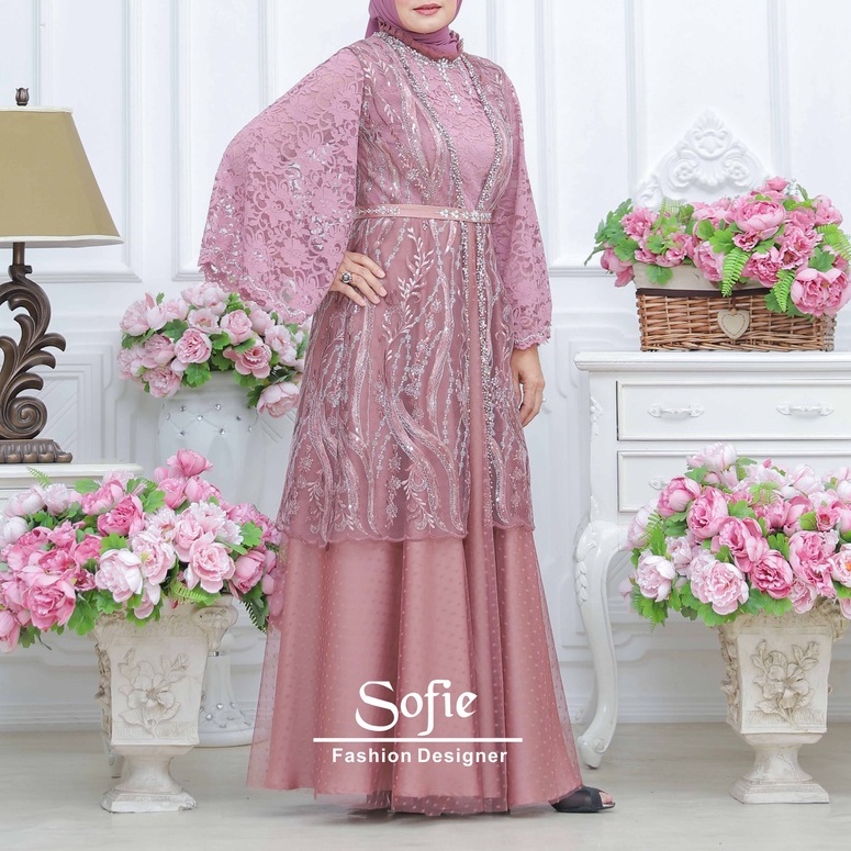 Dress Kondangan Berma Warna Ungu Tua by Sofie Fashion Designer