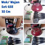 wajan set teflon tutup kaca free sabut stainless dan Spatula 6pcs