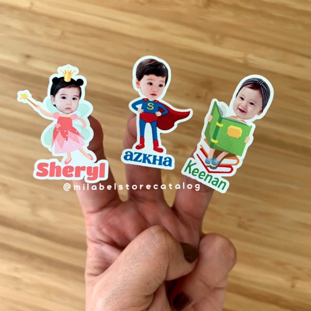 

MILABELSTORE - STICKER LABEL FOTO ANAK / UNTUK BOTOL / TEMPAT MAKAN / BUKU - ANTI AIR