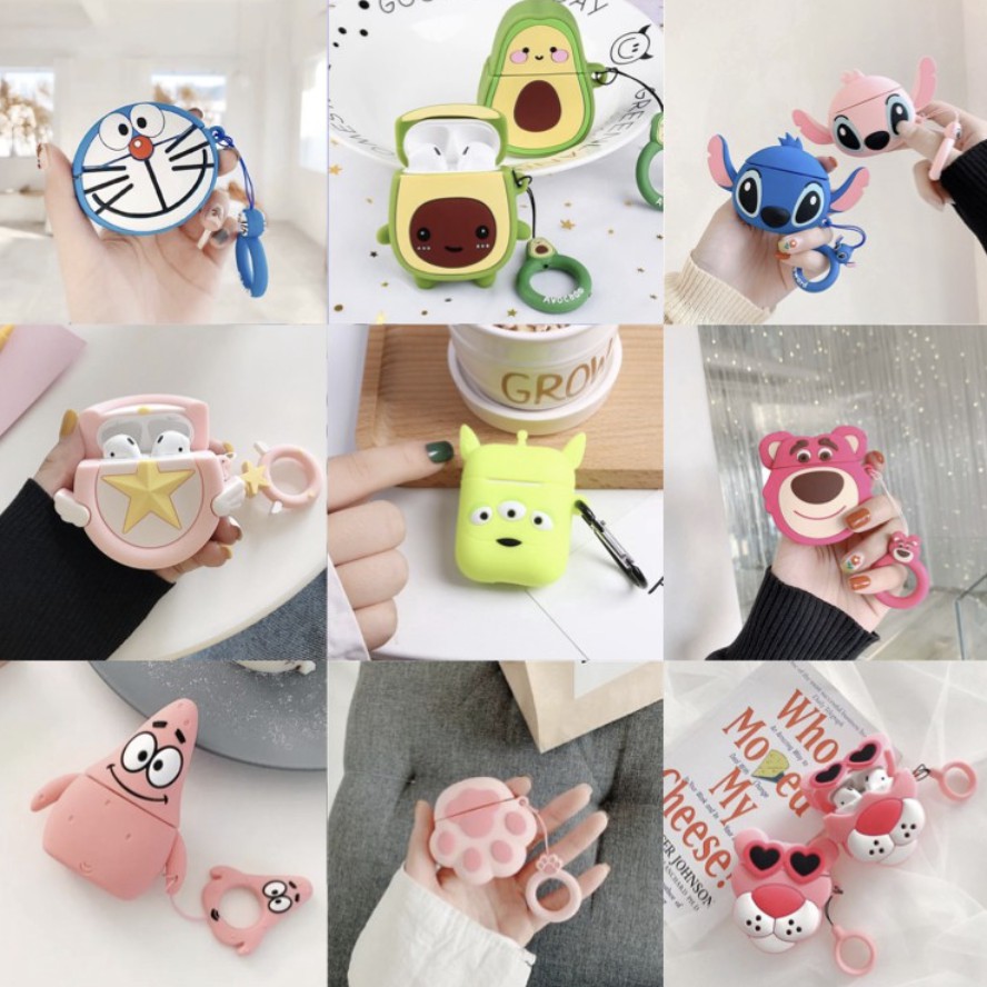 Case Airpods 2 3D Minnie Stitch Toothless Gen 1 Inpods 12 Lucu Boba WBB Unicorn i12 Mario Dog Polos