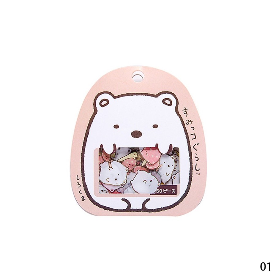 

Sticker Plastik Transparan Karakter Lucu Kawaii Sumikko Gurashi Jepang isi 50pc