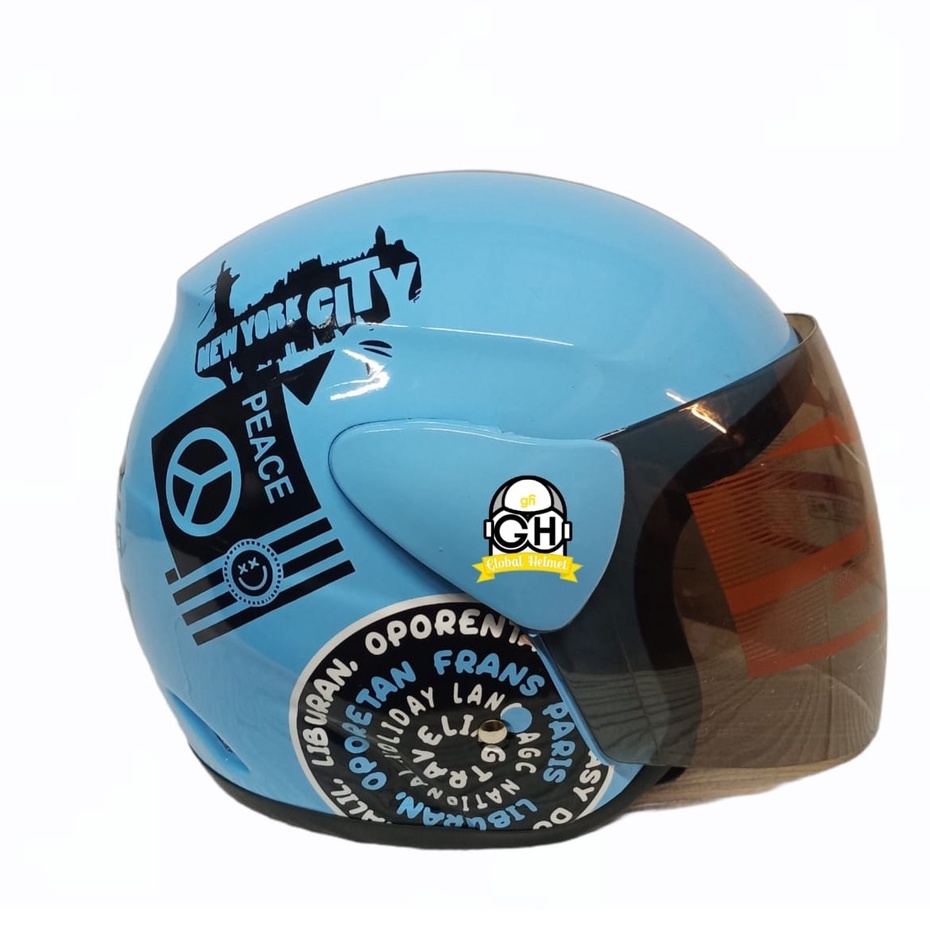 HELM EVOLUTION PARIS BLUE SALEM HALF FACE MURAH MODEL GM EVO