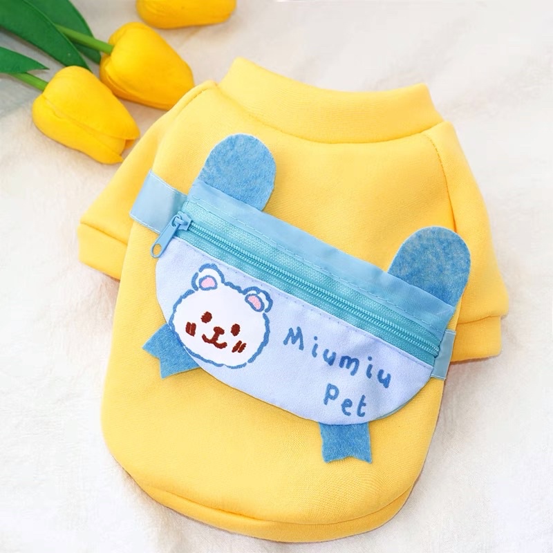 Yellow &amp; Blue Slingbag Dog Cat Pet T-Shirt Baju Anjing Kucing Lucu