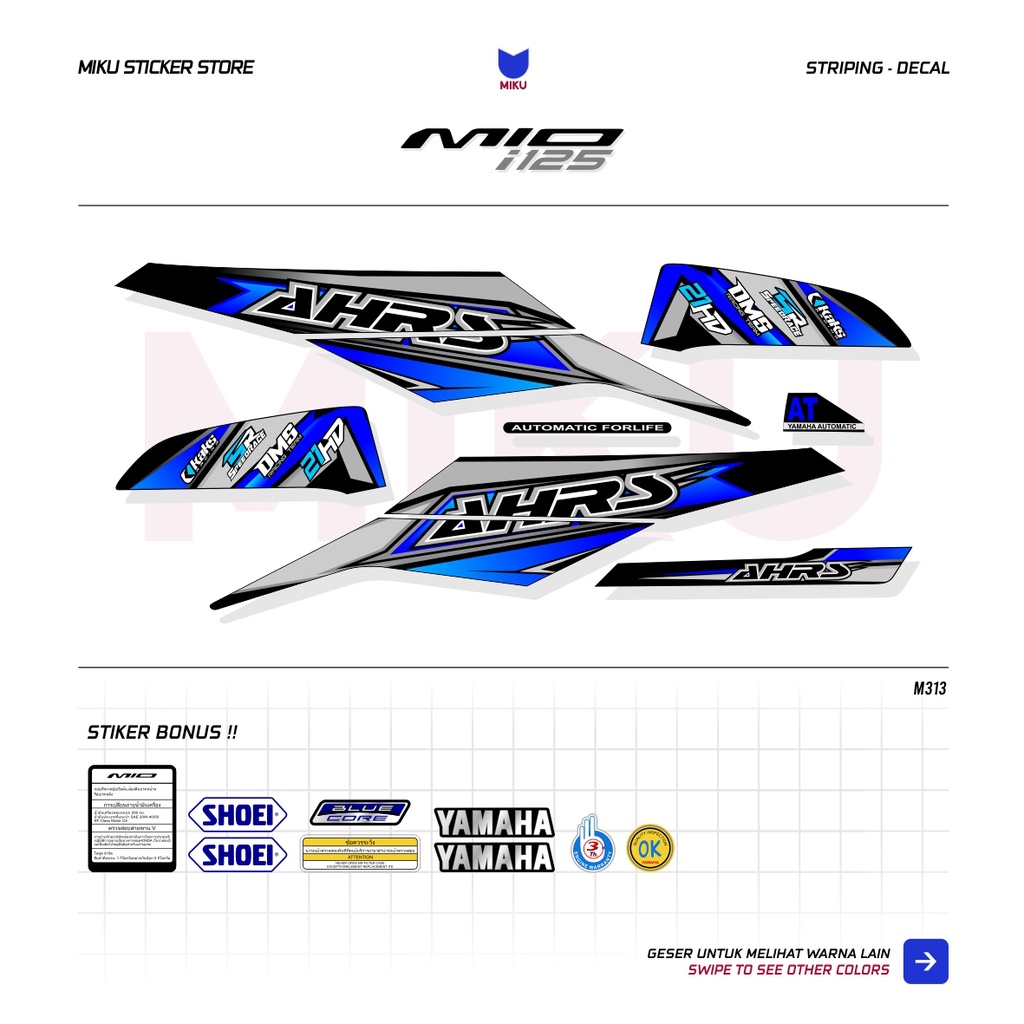 STRIPING MIO M3 AHRS / RACING / MIO i 125 / MIO Z / MIO 125 / STICKER / STIKER / YAMAHA