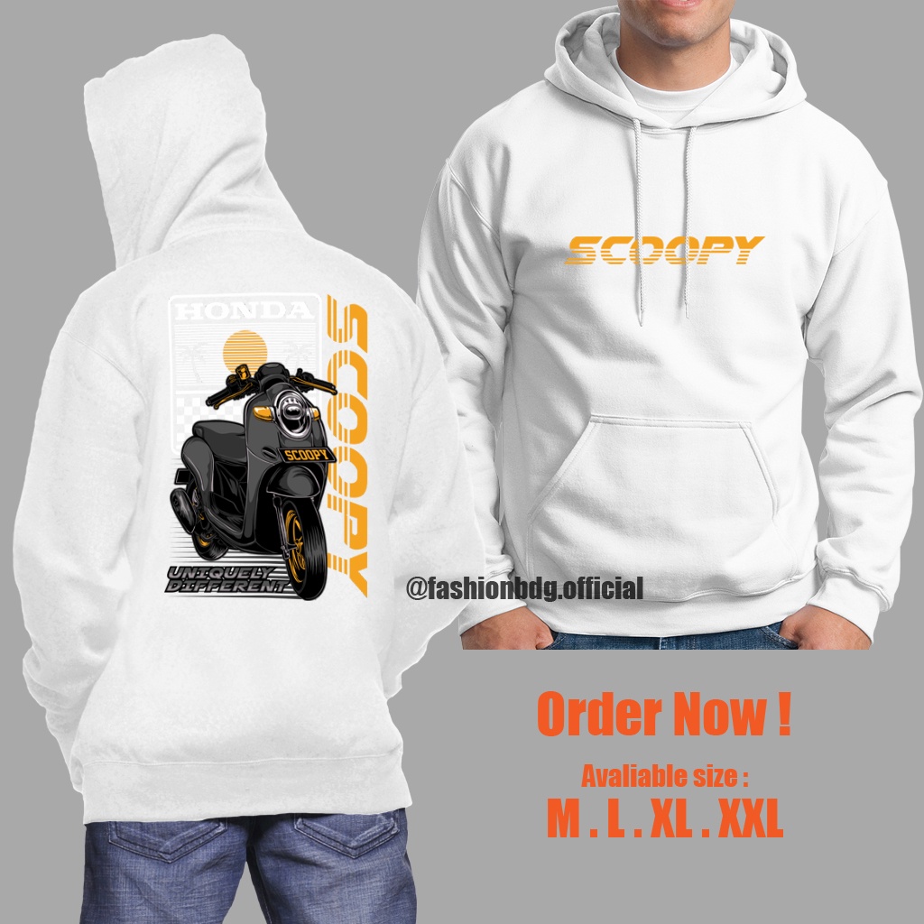 JAKET SCOOPY DISTRO KEREN TERBARU / SWEATER HOODIE HONDA SCOOPY / SWEATER SCOOPY BAHAN TEBAL JUMBO M L XL XXL