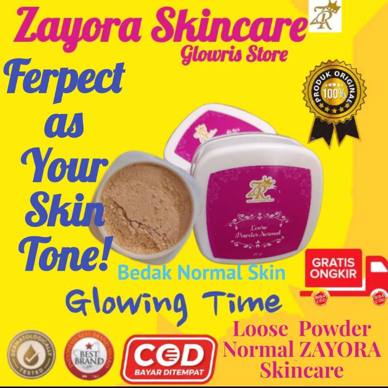 [ COD ]Bedak Tabur Zayora Skincare / Loose Powder Normal Zayora / Bedak Normal Zayora BPOM Untuk Kulit Normal
