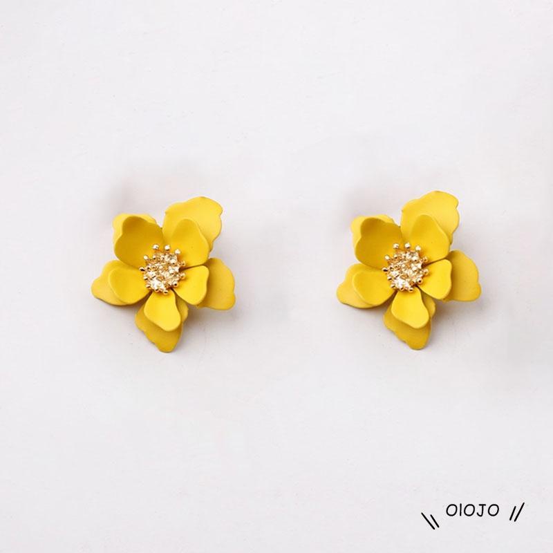Anting Desain Bunga Lacquer Buram Alami Serbaguna ol2