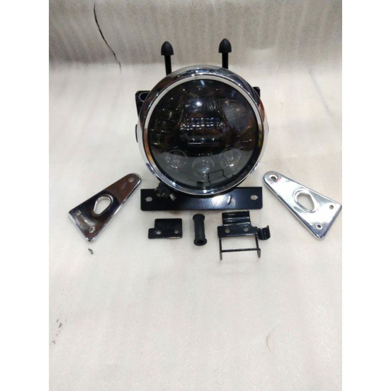 Headlamp set daymaker 16 titik 7inch set dudukan rx king new