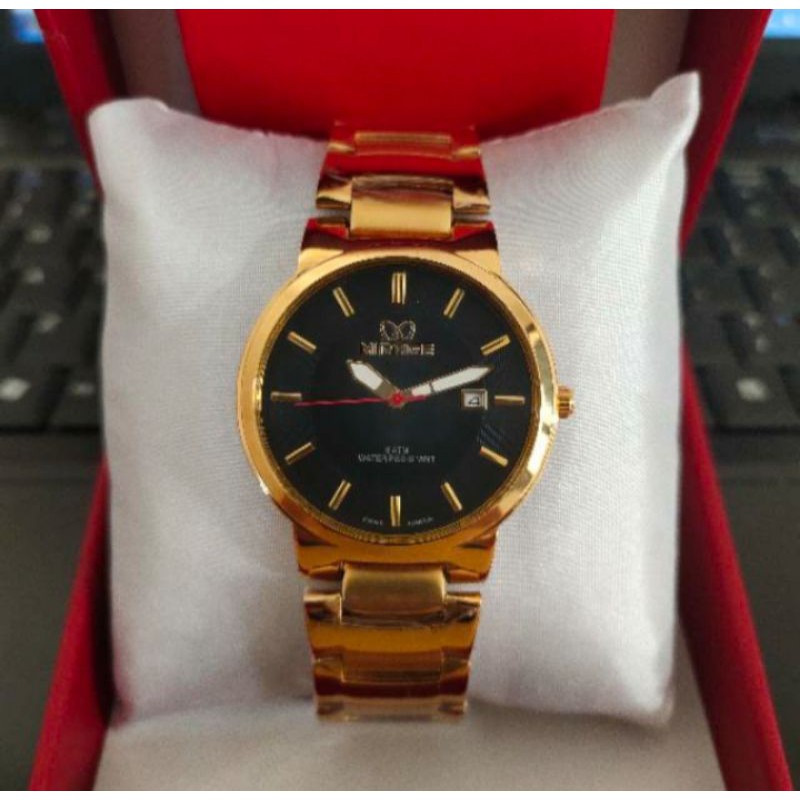 jam tangan pria/wanita;MIRAGE M7390BRP-Mgold~ORIGINÀL WATER RESISTANT~TGL~STAINLESS