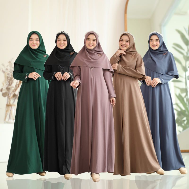 MEDINA ABAYA ORIGINAL BY SALVINA HIJAB GAMIS SIMPLE MURAH BERKUALITAS BISA SET HIJAB more Elegan bea